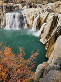 Scenic view of waterfall