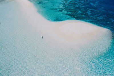 High angle view of people on swimming pool