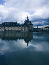 Reflection of building in lake