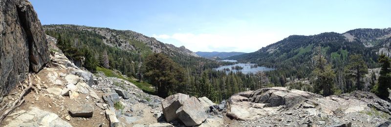 Panoramic view of mountains against sky