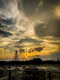 Ferris wheel against sky during sunset