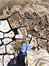 Low section of man standing on ground