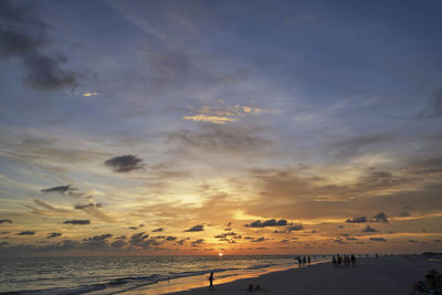 Scenic view of beach during sunset