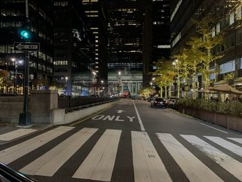 Park avenue night view with lights toward grand central station in manhattan during christmas season 