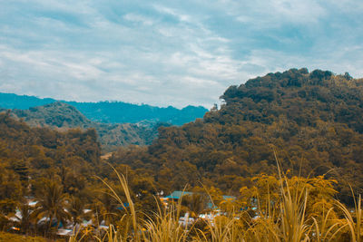 Scenic view of mountains against sky