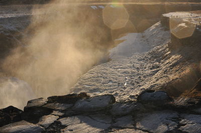 Scenic view of waterfall