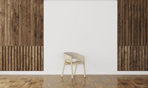 Empty chairs against wall at home