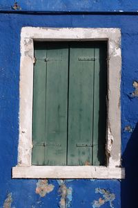 Closed door of old building