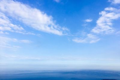 Scenic view of clouds in blue sky