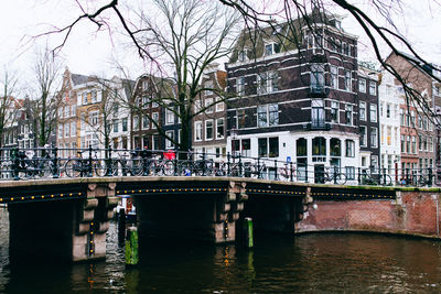 Canal and buildings in city