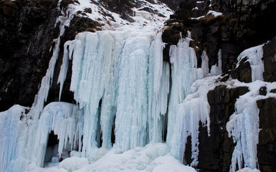 Panoramic view of frozen lake during winter