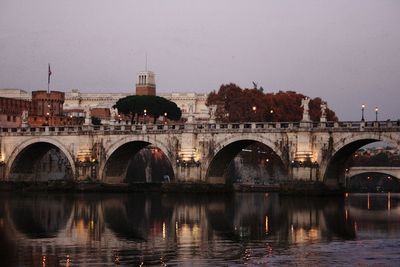 Arch bridge over river