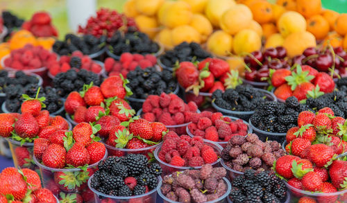 Various fruits for sale at market stall