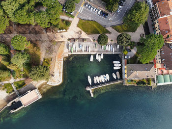 Aerial view of the long lake of mandello del lario