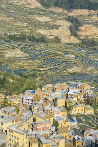 High angle view of townscape