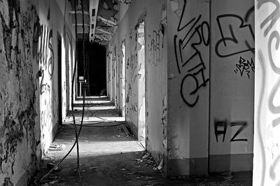 Corridor in abandoned building