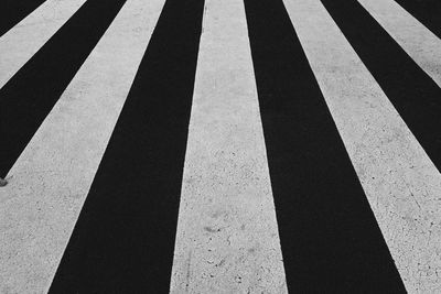 High angle view of zebra crossing on road