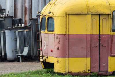 Abandoned train on railroad track