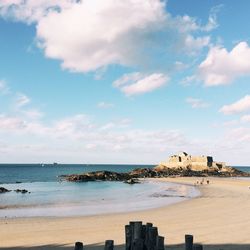 View of sea against cloudy sky