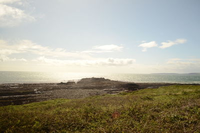 Scenic view of beach against sky