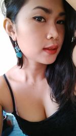 Close-up portrait of a beautiful young woman