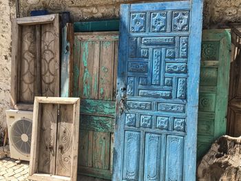Close-up of open door