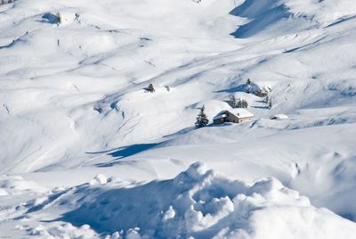 Scenic view of snowcapped mountains