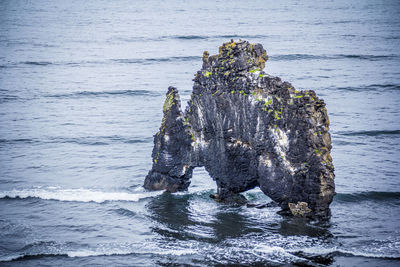 Rock formation in sea