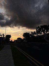 View of road at dusk