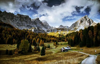 Scenic view of mountains against sky