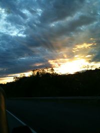 View of road at sunset