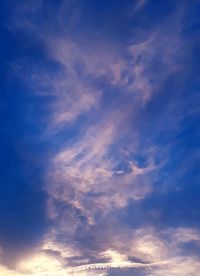 Low angle view of clouds in sky