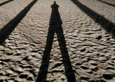 High angle view of shadow on ground