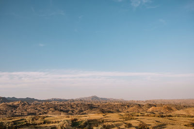 Scenic view of desert against sky