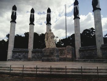 Low angle view of monument against sky