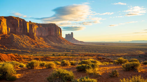 Scenic view of landscape during sunset