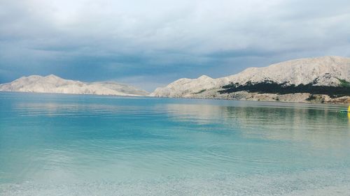 Scenic view of sea against cloudy sky