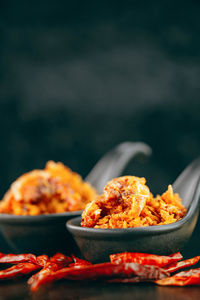 Close-up of food in bowl on table
