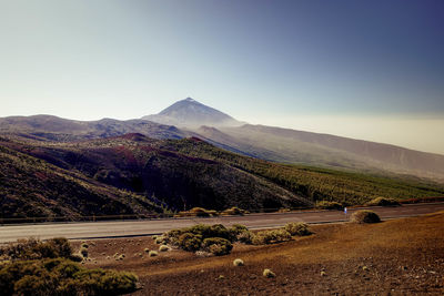 Scenic view of landscape against clear sky