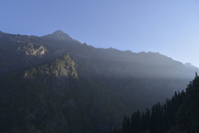 Scenic view of mountains against clear sky