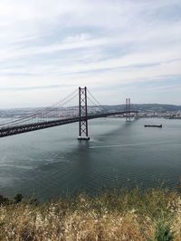 Suspension bridge over sea