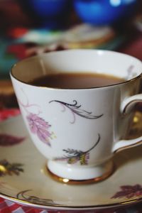Close-up of coffee on table