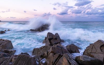 Sea scape in hasting point, new south wales, australia