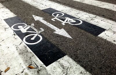 Close-up of road sign