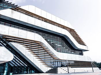 Low angle view of modern building against sky