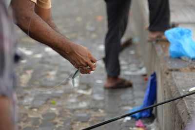 Low section of people on water