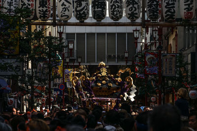 Group of people in front of building