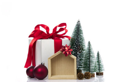 Red christmas tree in box
