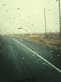 View of rain drops on glass window