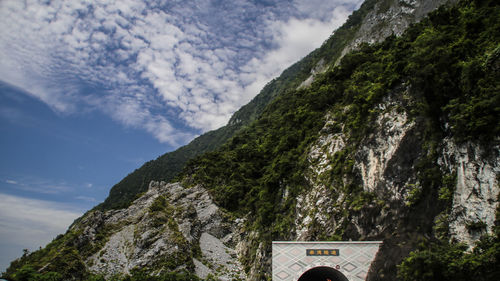 Low angle view of mountain against sky